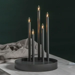 STAR TRADING Chandelier Deco à neuf lampes, gris brume^ Lumière De Noël
