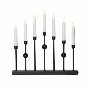 STAR TRADING Chandelier Gustav, noir Métal hauteur 37 cm 7 lampes^ Lumière De Noël