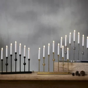 STAR TRADING Chandelier Gustav, noir Métal hauteur 37 cm 7 lampes^ Lumière De Noël