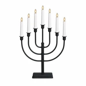 STAR TRADING Chandelier Kristina, noir métal hauteur 47 cm à 7 lampes^ Lumière De Noël