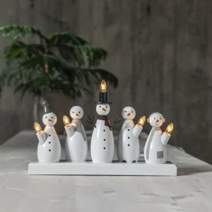 STAR TRADING Chandelier Snowman, à cinq lampes^ Lumière De Noël