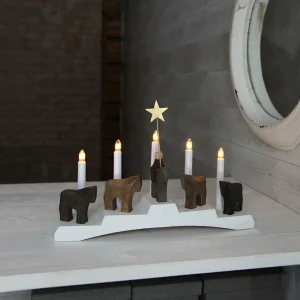 STAR TRADING Chandelier Staffans fålar, brun/blanc^ Lumière De Noël