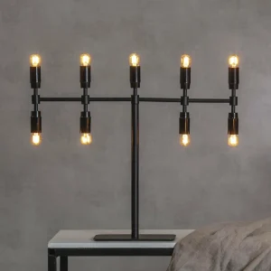 STAR TRADING Chandelier Twice, noir à 9 lampes, 42 cm^ Lumière De Noël