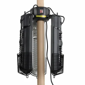 JUST LIGHT. Chauffage radiant Glow pour parasols, noir, fer, Ø 102cm^ Meubles & Aménagements