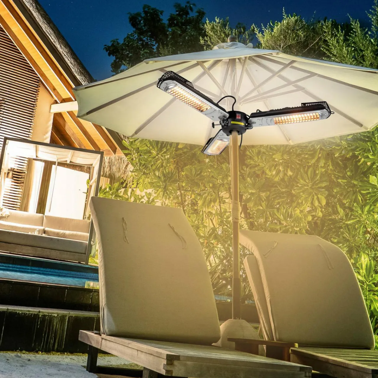 chauffage_radiant_glow_pour_parasols_noir_fer__cm_4.webp JUST LIGHT. Chauffage radiant Glow pour parasols, noir, fer, Ø 102cm^ Meubles & Aménagements