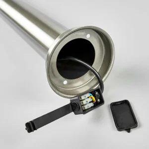 Lindby Éclairage pour chemin cylindrique Kristof, inox^ Bornes Éclairage Extérieur