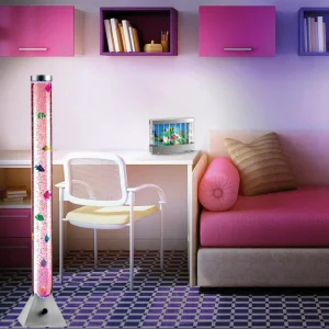 JUST LIGHT. Colonne d’eau Ava avec LED et poissons, 120 cm^ Lampes Décoratives