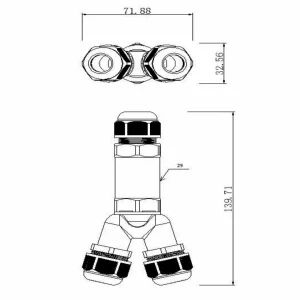Deko-Light Connecteur en Y extérieur pour 3 câbles 4-14mm^ Matériel Électrique