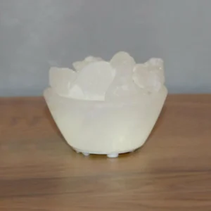 Wagner Life Coupelle blanche en cristal de sel LED Petite^ Lampes Décoratives