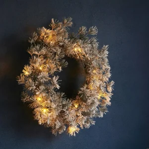 Sirius Couronne LED Alfi, verte/enneigée, Ø 45 cm^ Lumière De Noël