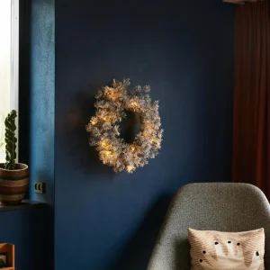 Sirius Couronne LED Alfi, verte/enneigée, Ø 45 cm^ Lumière De Noël