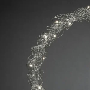 Konstsmide Christmas Couronne métal LED IP20 argent Ø45cm treillis fil^ Lumière De Noël
