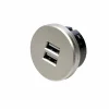 Hera Double prise USD, ronde, inox^ Matériel Électrique