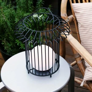 Dyberg Larsen Lampe de table LED rechargeable Basket, noir, métal^ Lampes Décoratives