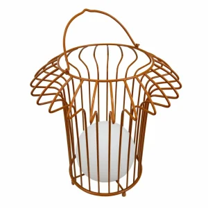 Dyberg Larsen Lampe de table LED rechargeable Basket, terracotta, métal^ Lampes Décoratives