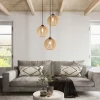 Envostar Clay Suspension en contreplaqué de bouleau à 3 lampes rond^ Luminaires Durables