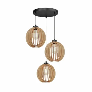 Envostar Clay Suspension en contreplaqué de bouleau à 3 lampes rond^ Luminaires Durables