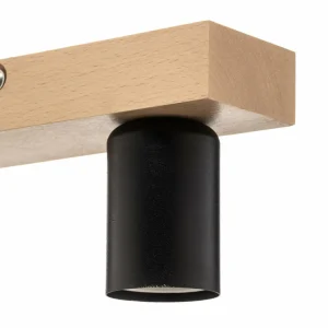 Envostar Esan plafonnier en bois de hêtre à 5 lampes^ Luminaires Durables