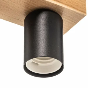 Envostar Esan plafonnier en bois de hêtre à 5 lampes^ Luminaires Durables