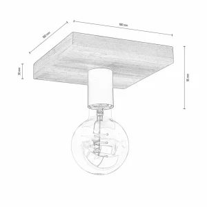 Envostar Lobo plafonnier à 1 lampe pin noyer^ Luminaires Durables