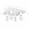 Envostar Lobo plafonnier à 4 lampes pin brun^ Luminaires Durables