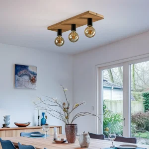 Envostar Lobo plafonnier à 3 lampes pin brun^ Luminaires Durables
