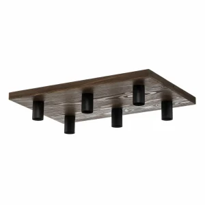 Envostar Lobo plafonnier à 6 lampes pin gris^ Luminaires Durables
