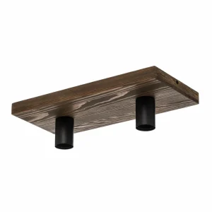 Envostar Lobo plafonnier à 2 lampes pin noyer^ Luminaires Durables