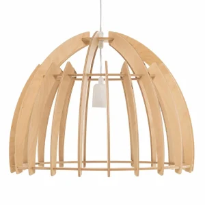 Envostar Lohr suspension, bois, semi-ronde Ø 50 cm^ Luminaires Durables