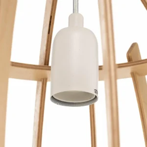 Envostar Lohr suspension, bois, semi-ronde Ø 50 cm^ Luminaires Durables