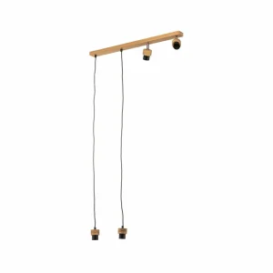 Envostar Merlo suspension, chêne huilé, 4 lampes^ Luminaires Durables