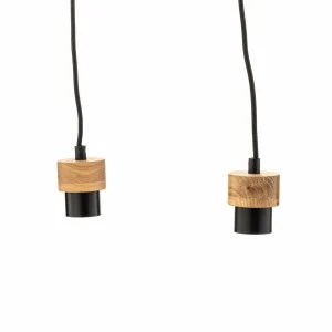 Envostar Merlo suspension, chêne huilé, 4 lampes^ Luminaires Durables