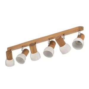 Envostar Nale spot pour plafond 6 lampes pin brun^ Luminaires Durables