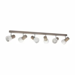 Envostar Nale spot pour plafond 6 lampes pin gris^ Luminaires Durables