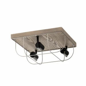 Envostar Neptuna plafonnier, carré, à 3 lampes.^ Luminaires Durables