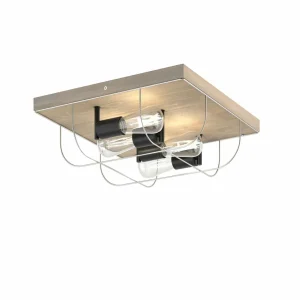 Envostar Neptuna plafonnier, carré, à 4 lampes.^ Luminaires Durables