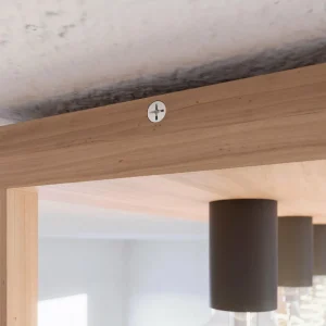 Envostar Rowan plafonnier, chêne, angulaire, 4 lampes^ Luminaires Durables