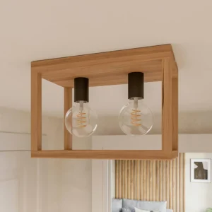 Envostar Rowan plafonnier en chêne, 2 lampes^ Luminaires Durables
