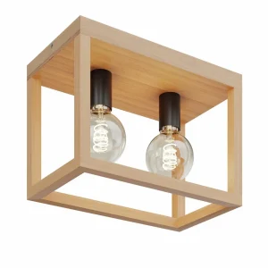 Envostar Rowan plafonnier en chêne, 2 lampes^ Luminaires Durables