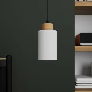 Envostar Talia suspension, chêne/blanc, 1 lampe^ Luminaires Durables