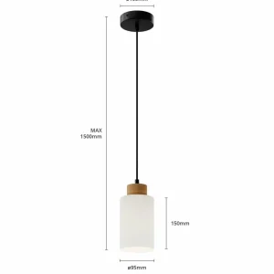 Envostar Talia suspension, chêne/blanc, 1 lampe^ Luminaires Durables