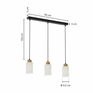 Envostar Talia suspension chêne/blanc 3fl linea^ Luminaires Durables
