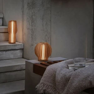 Eva Solo Lampe à poser LED rechargeable Radiant, bois clair, Ø 14cm, USB^ Lampes Décoratives