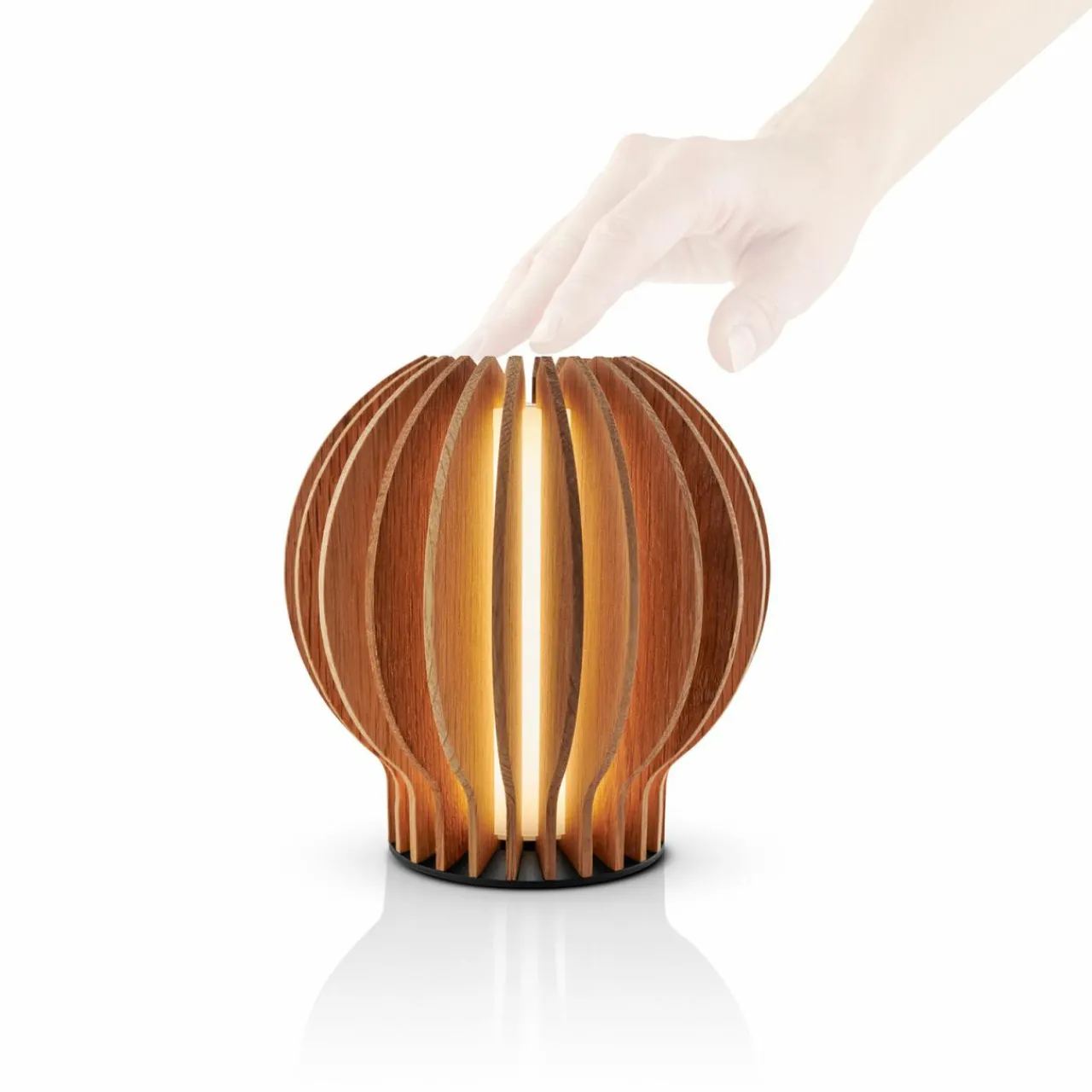 Eva Solo Lampe à poser LED rechargeable Radiant, bois clair, Ø 14cm, USB^ Lampes Décoratives