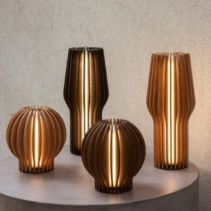 Eva Solo Lampe à poser LED rechargeable Radiant, bois foncé, 14cm, USB^ Lampes Décoratives