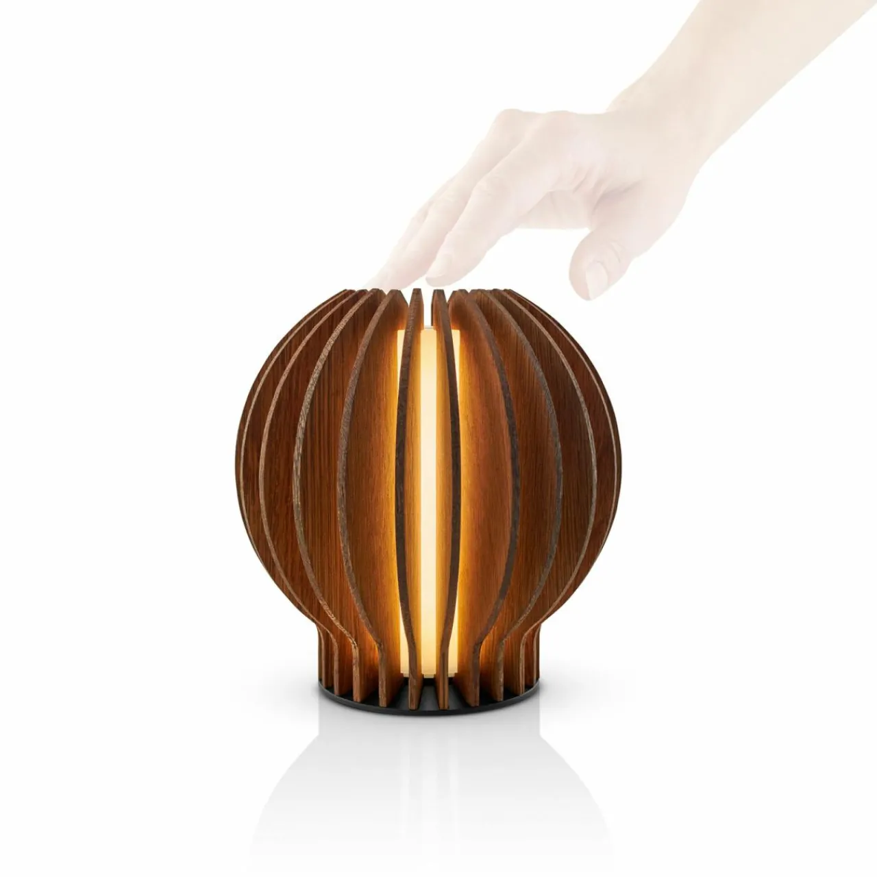 Eva Solo Lampe à poser LED rechargeable Radiant, bois foncé, 14cm, USB^ Lampes Décoratives