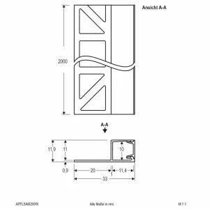 EVN APFL5 profilé latéral 200cmx3,3cm blanc^ Lampes Décoratives