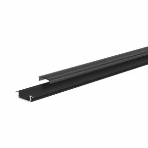 EVN APFLAT3 profilé alu, 200cm profilé en T, noir^ Lampes Décoratives