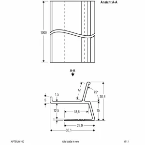 EVN APTBU profilé alu orienté mur 100cm blanc^ Lampes Décoratives