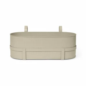 ferm LIVING Bac à fleurs Bau, beige, acier, largeur 45 cm^ Meubles & Aménagements